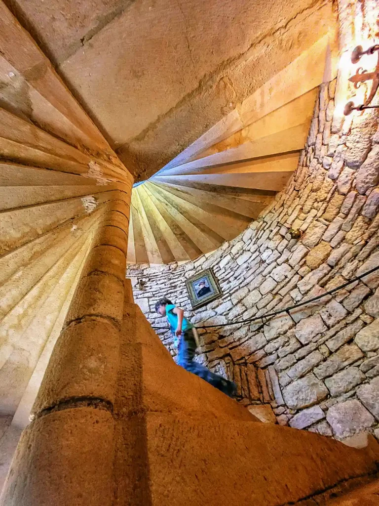 Donjon and Manoir de la Salle Spiral staircase Logis