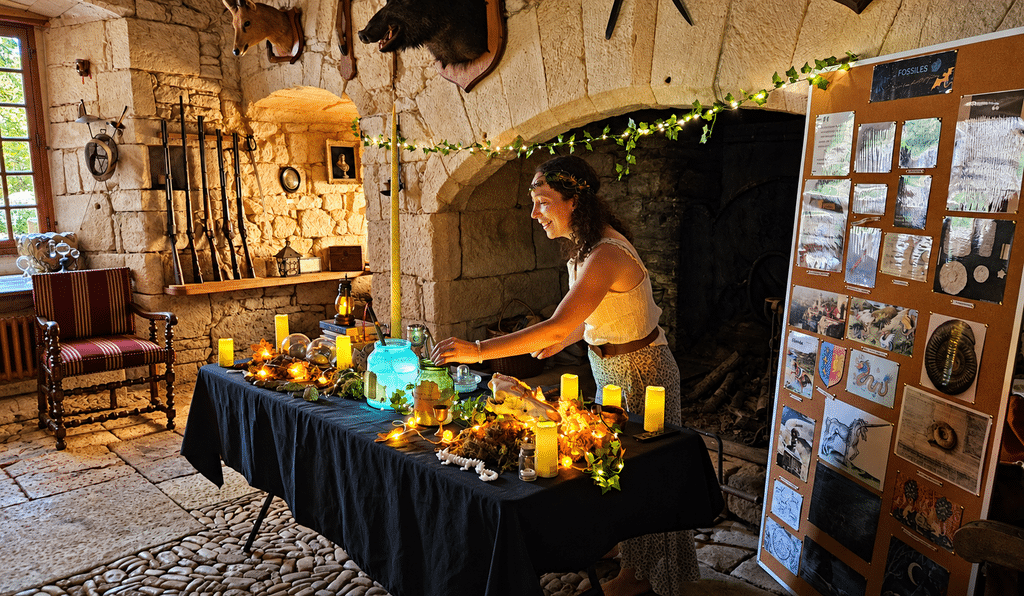 Présentation médiévale de fossiles enchantés
